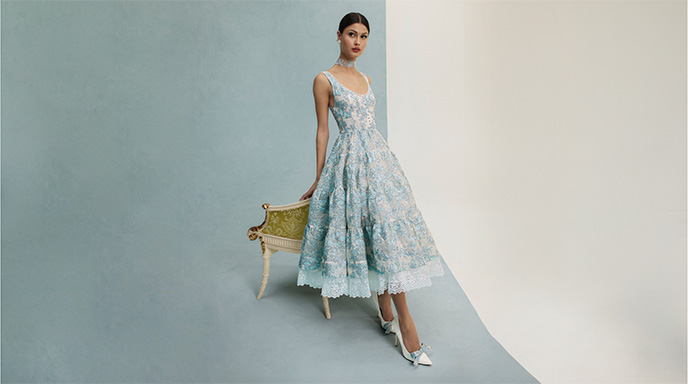 KIA OFF THE SHOULDER TIERED MAXI DRESS in MINERAL BLUE | ALICE +